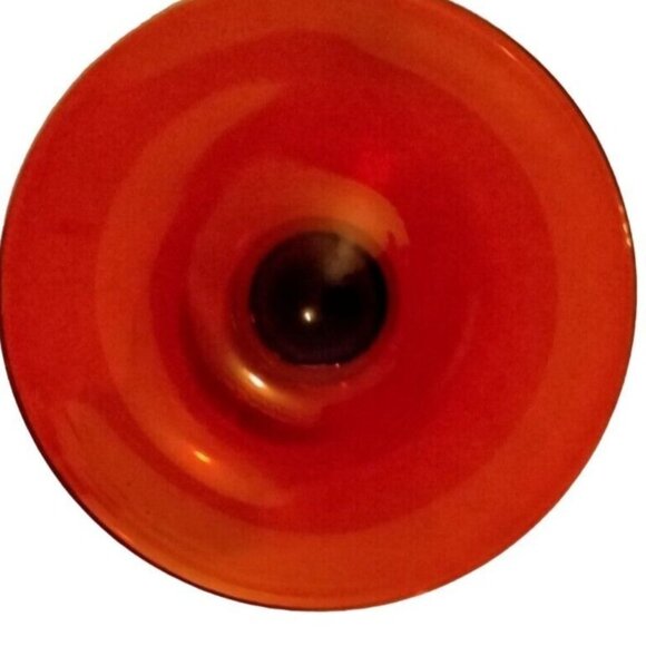 Clear Ruby Red Champagne Flute Tall Stem Fluted Glass Holiday Christmas Wedding - Picture 6 of 7